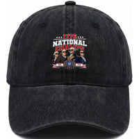 1776 National Champs Est 1776 Vintage Seal Washed Cotton Baseball Cap Funny Cool Sunglasses Presidents and Founding Fathers Sports Style Patriotic