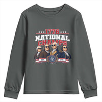 1776 National Champs Est 1776 Vintage Seal Youth Sweatshirt Funny Cool Sunglasses Presidents and Founding Fathers Sports Style Patriotic