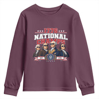 1776 National Champs Est 1776 Vintage Seal Youth Sweatshirt Funny Cool Sunglasses Presidents and Founding Fathers Sports Style Patriotic
