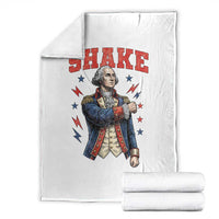 Shake Funny George Washington Patriotic Graphic Matching Throw Blanket Vintage Founding Father Distressed Stars and Lightning Bolts Dynamic Duo
