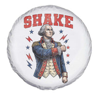 Shake Funny George Washington Patriotic Graphic Matching Spare Tire Cover Vintage Founding Father Distressed Stars and Lightning Bolts Dynamic Duo
