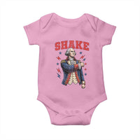 Shake Funny George Washington Patriotic Graphic Matching Baby Onesie Vintage Founding Father Distressed Stars and Lightning Bolts Dynamic Duo