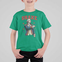 Shake Funny George Washington Patriotic Graphic Matching T Shirt For Kid Vintage Founding Father Distressed Stars and Lightning Bolts Dynamic Duo
