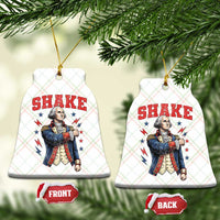 Shake Funny George Washington Patriotic Graphic Matching Ceramic Ornament Vintage Founding Father Distressed Stars and Lightning Bolts Dynamic Duo