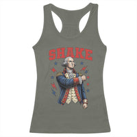 Shake Funny George Washington Patriotic Graphic Matching Racerback Tank Top Vintage Founding Father Distressed Stars and Lightning Bolts Dynamic Duo