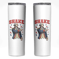 Shake Funny George Washington Patriotic Graphic Matching Skinny Tumbler Vintage Founding Father Distressed Stars and Lightning Bolts Dynamic Duo