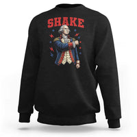 Shake Funny George Washington Patriotic Graphic Matching Sweatshirt Vintage Founding Father Distressed Stars and Lightning Bolts Dynamic Duo