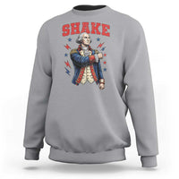 Shake Funny George Washington Patriotic Graphic Matching Sweatshirt Vintage Founding Father Distressed Stars and Lightning Bolts Dynamic Duo
