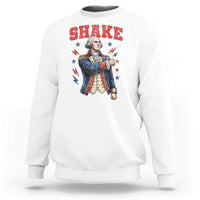Shake Funny George Washington Patriotic Graphic Matching Sweatshirt Vintage Founding Father Distressed Stars and Lightning Bolts Dynamic Duo