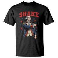 Shake Funny George Washington Patriotic Graphic Matching T Shirt Vintage Founding Father Distressed Stars and Lightning Bolts Dynamic Duo