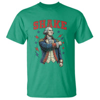 Shake Funny George Washington Patriotic Graphic Matching T Shirt Vintage Founding Father Distressed Stars and Lightning Bolts Dynamic Duo