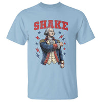 Shake Funny George Washington Patriotic Graphic Matching T Shirt Vintage Founding Father Distressed Stars and Lightning Bolts Dynamic Duo