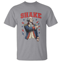 Shake Funny George Washington Patriotic Graphic Matching T Shirt Vintage Founding Father Distressed Stars and Lightning Bolts Dynamic Duo