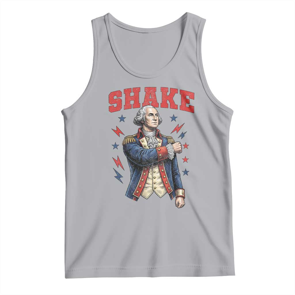 Shake Funny George Washington Patriotic Graphic Matching Tank Top Vintage Founding Father Distressed Stars and Lightning Bolts Dynamic Duo