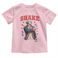 Shake Funny George Washington Patriotic Graphic Matching Toddler T Shirt Vintage Founding Father Distressed Stars and Lightning Bolts Dynamic Duo