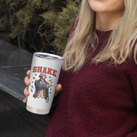 Shake Funny George Washington Patriotic Graphic Matching Tumbler Cup Vintage Founding Father Distressed Stars and Lightning Bolts Dynamic Duo
