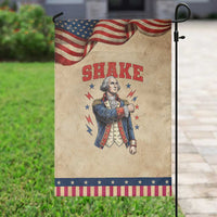 Shake Funny George Washington Graphic Matching Patriotic Garden Flag Vintage Founding Father Distressed Stars and Lightning Bolts Dynamic Duo