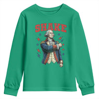 Shake Funny George Washington Patriotic Graphic Matching Youth Sweatshirt Vintage Founding Father Distressed Stars and Lightning Bolts Dynamic Duo