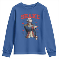 Shake Funny George Washington Patriotic Graphic Matching Youth Sweatshirt Vintage Founding Father Distressed Stars and Lightning Bolts Dynamic Duo