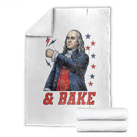And Bake Funny Benjamin Franklin Patriotic Graphic Matching Throw Blanket Vintage Founding Father Distressed Stars and Lightning Bolts Dynamic Duo