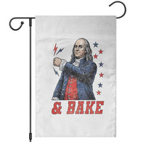 And Bake Funny Benjamin Franklin Patriotic Graphic Matching Garden Flag Vintage Founding Father Distressed Stars and Lightning Bolts Dynamic Duo