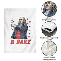 And Bake Funny Benjamin Franklin Patriotic Graphic Matching Garden Flag Vintage Founding Father Distressed Stars and Lightning Bolts Dynamic Duo