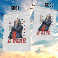 And Bake Funny Benjamin Franklin Patriotic Graphic Matching Garden Flag Vintage Founding Father Distressed Stars and Lightning Bolts Dynamic Duo
