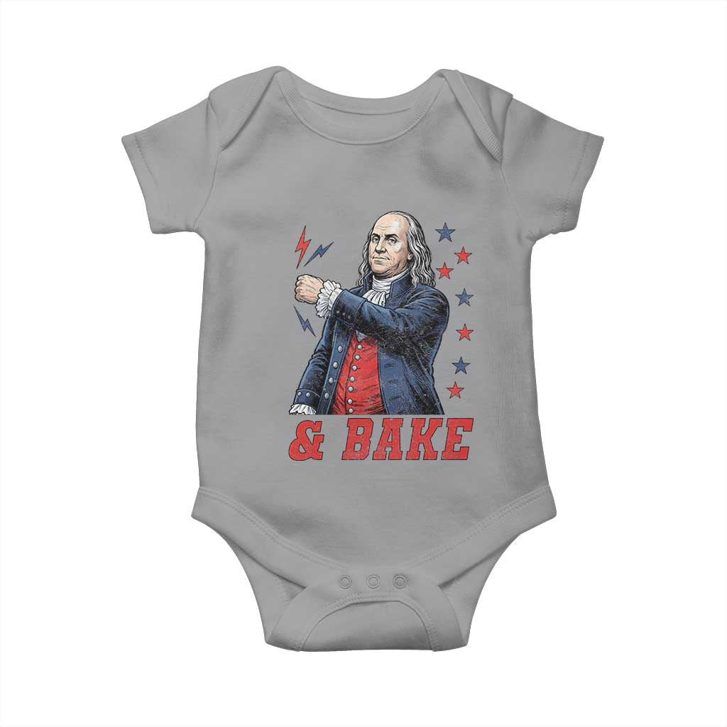 And Bake Funny Benjamin Franklin Patriotic Graphic Matching Baby Onesie Vintage Founding Father Distressed Stars and Lightning Bolts Dynamic Duo