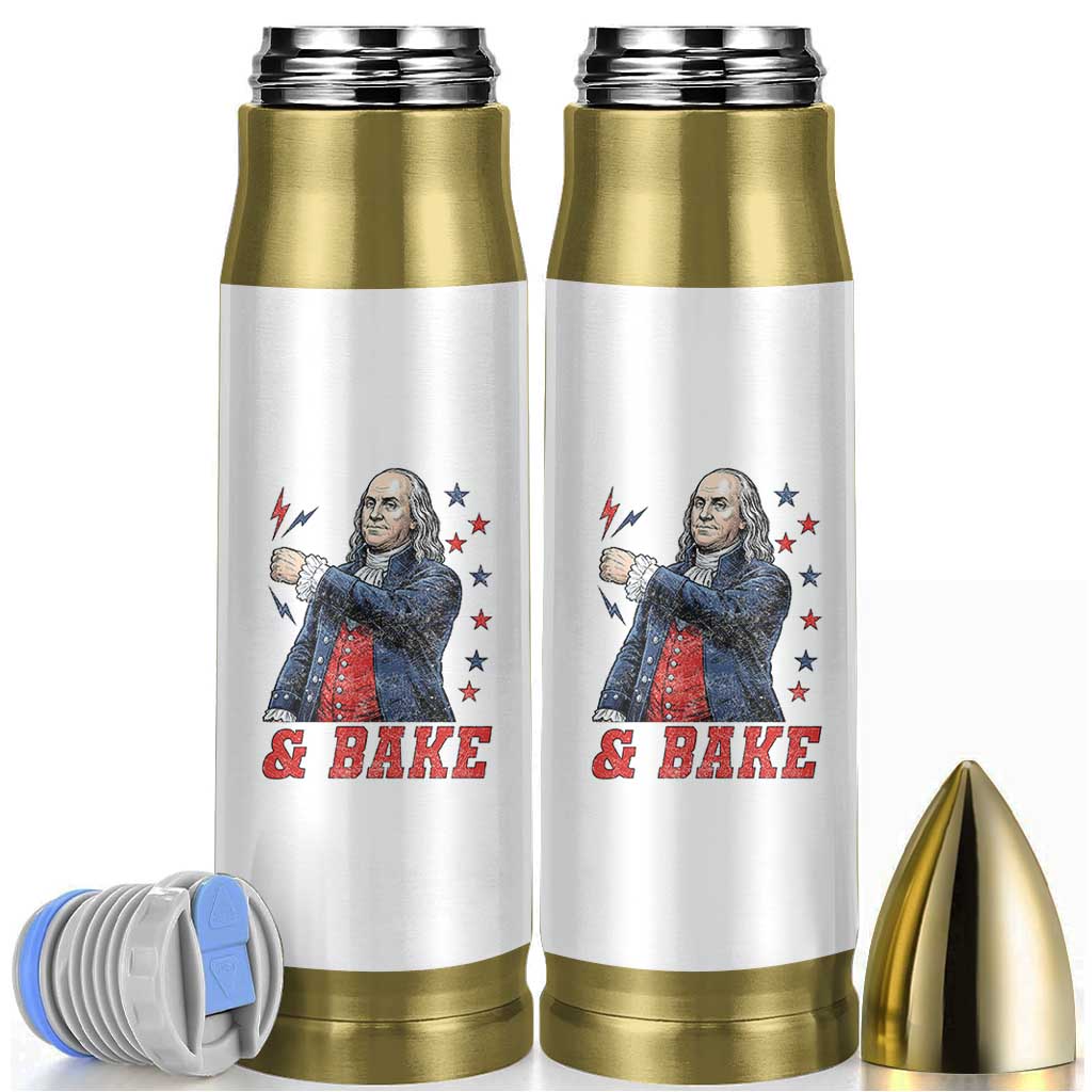 And Bake Funny Benjamin Franklin Patriotic Graphic Matching Bullet Tumbler Vintage Founding Father Distressed Stars and Lightning Bolts Dynamic Duo