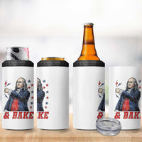 And Bake Funny Benjamin Franklin Patriotic Graphic Matching 4 in 1 Can Cooler Tumbler Vintage Founding Father Distressed Stars and Lightning Bolts Dynamic Duo
