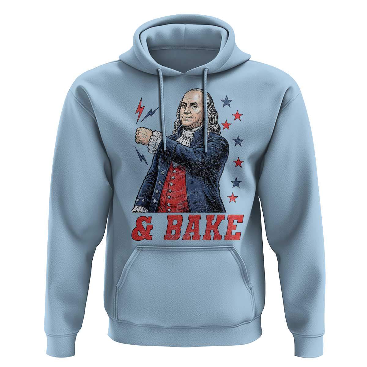 And Bake Funny Benjamin Franklin Patriotic Graphic Matching Hoodie Vintage Founding Father Distressed Stars and Lightning Bolts Dynamic Duo