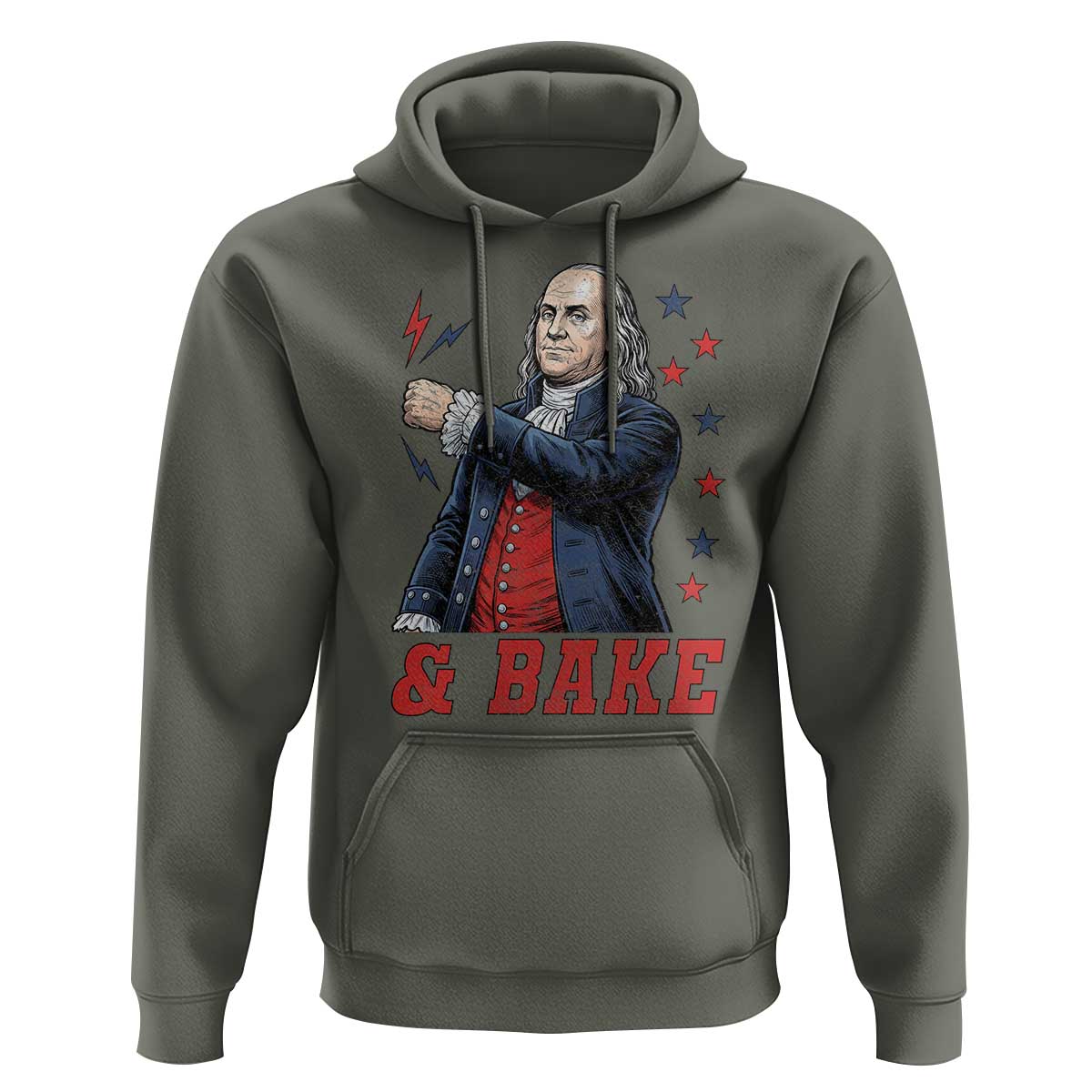 And Bake Funny Benjamin Franklin Patriotic Graphic Matching Hoodie Vintage Founding Father Distressed Stars and Lightning Bolts Dynamic Duo