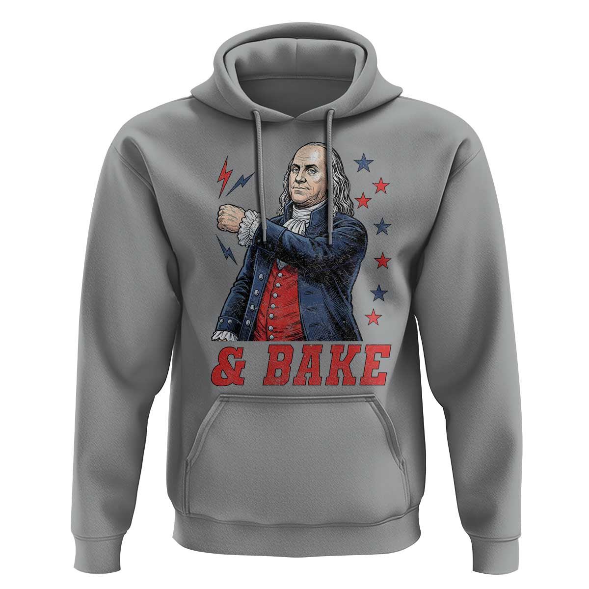 And Bake Funny Benjamin Franklin Patriotic Graphic Matching Hoodie Vintage Founding Father Distressed Stars and Lightning Bolts Dynamic Duo