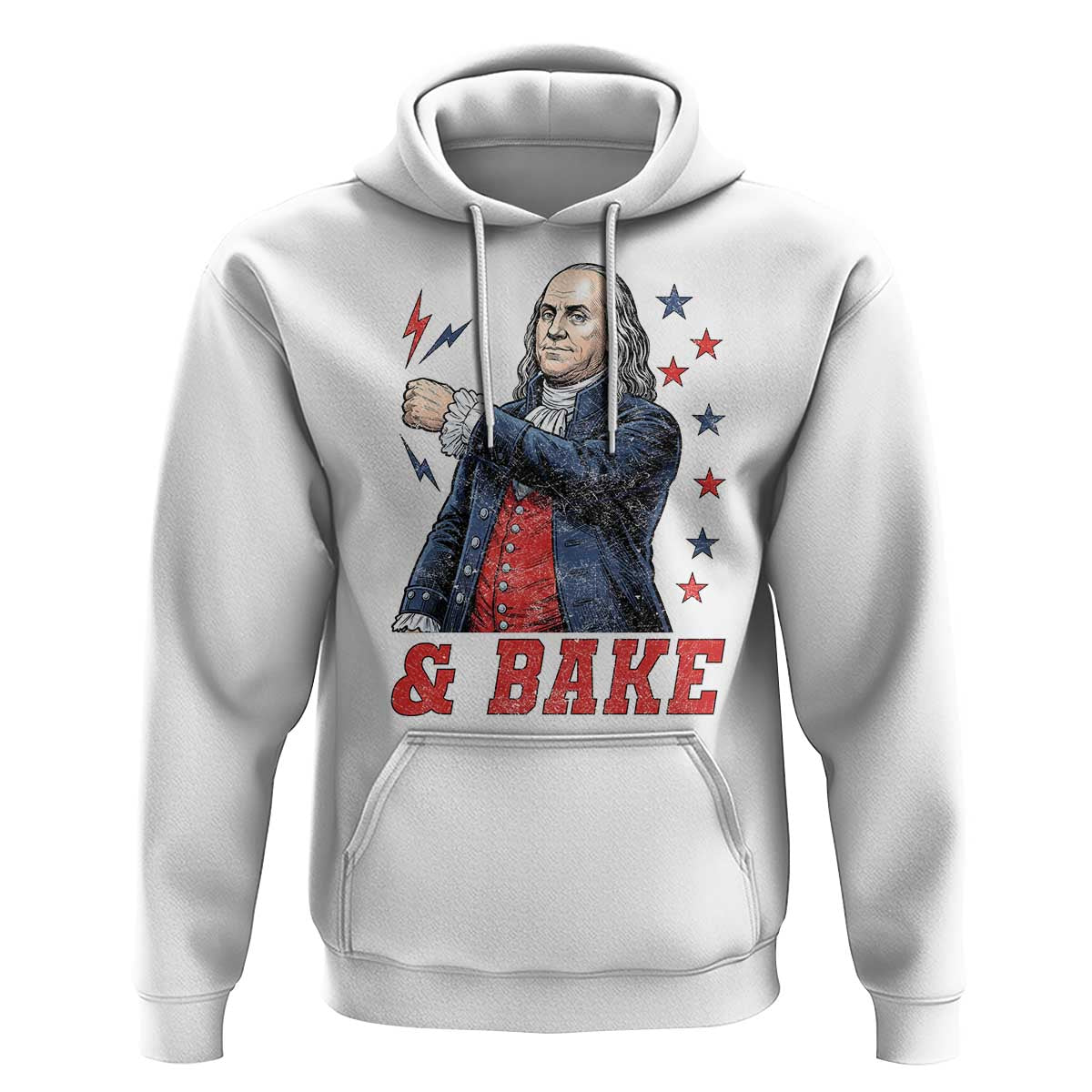And Bake Funny Benjamin Franklin Patriotic Graphic Matching Hoodie Vintage Founding Father Distressed Stars and Lightning Bolts Dynamic Duo