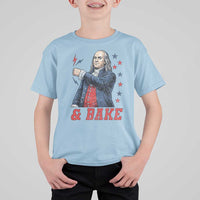 And Bake Funny Benjamin Franklin Patriotic Graphic Matching T Shirt For Kid Vintage Founding Father Distressed Stars and Lightning Bolts Dynamic Duo