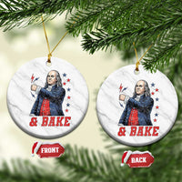 And Bake Funny Benjamin Franklin Patriotic Graphic Matching Ceramic Ornament Vintage Founding Father Distressed Stars and Lightning Bolts Dynamic Duo