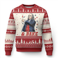 And Bake Funny Benjamin Franklin Patriotic Graphic Matching Ugly Christmas Sweater Vintage Founding Father Distressed Stars and Lightning Bolts Dynamic Duo