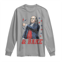 And Bake Funny Benjamin Franklin Patriotic Graphic Matching Long Sleeve Shirt Vintage Founding Father Distressed Stars and Lightning Bolts Dynamic Duo
