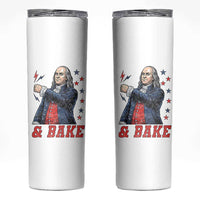 And Bake Funny Benjamin Franklin Patriotic Graphic Matching Skinny Tumbler Vintage Founding Father Distressed Stars and Lightning Bolts Dynamic Duo