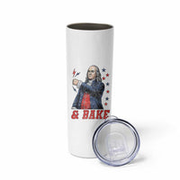 And Bake Funny Benjamin Franklin Patriotic Graphic Matching Skinny Tumbler Vintage Founding Father Distressed Stars and Lightning Bolts Dynamic Duo