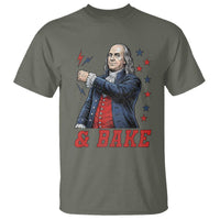 And Bake Funny Benjamin Franklin Patriotic Graphic Matching T Shirt Vintage Founding Father Distressed Stars and Lightning Bolts Dynamic Duo