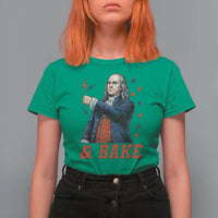 And Bake Funny Benjamin Franklin Patriotic Graphic Matching T Shirt For Women Vintage Founding Father Distressed Stars and Lightning Bolts Dynamic Duo