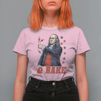 And Bake Funny Benjamin Franklin Patriotic Graphic Matching T Shirt For Women Vintage Founding Father Distressed Stars and Lightning Bolts Dynamic Duo