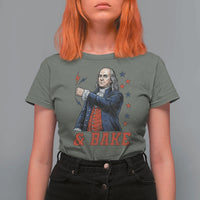 And Bake Funny Benjamin Franklin Patriotic Graphic Matching T Shirt For Women Vintage Founding Father Distressed Stars and Lightning Bolts Dynamic Duo