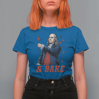 And Bake Funny Benjamin Franklin Patriotic Graphic Matching T Shirt For Women Vintage Founding Father Distressed Stars and Lightning Bolts Dynamic Duo