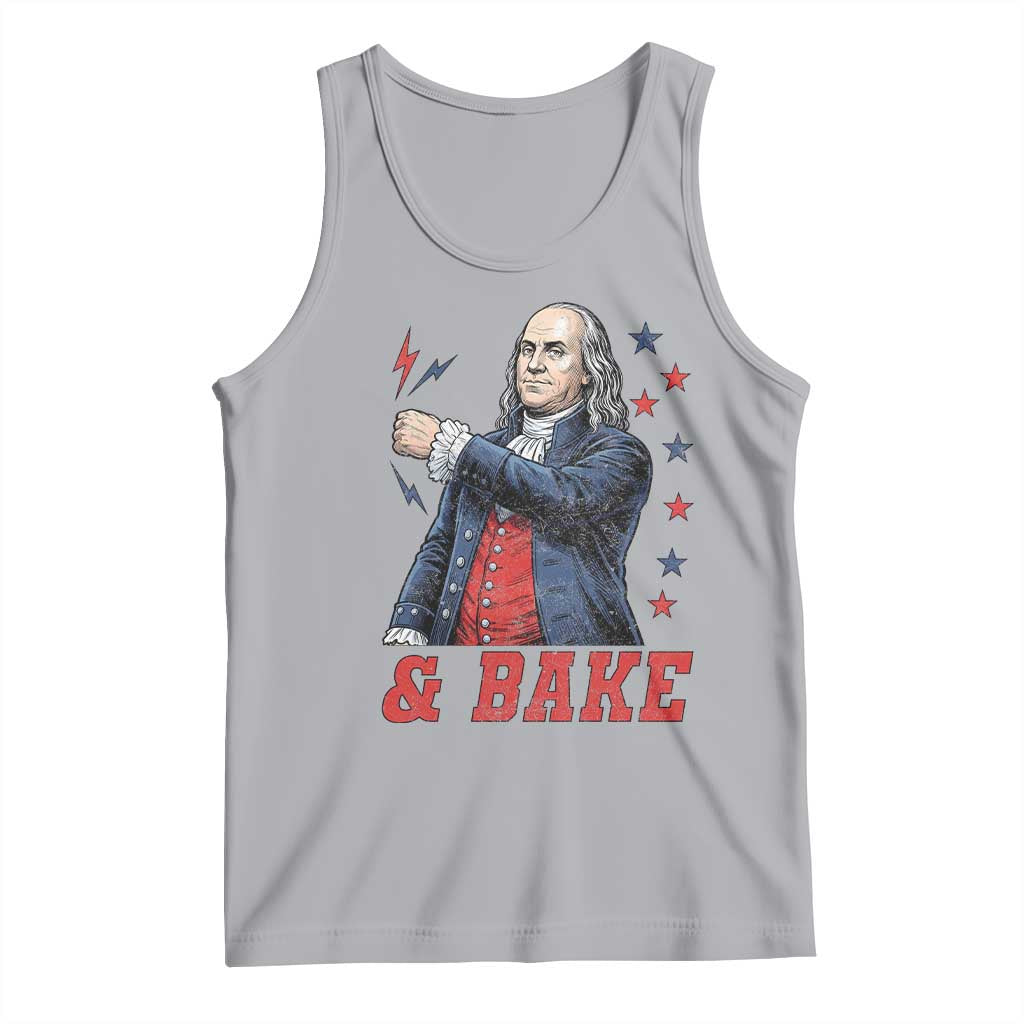 And Bake Funny Benjamin Franklin Patriotic Graphic Matching Tank Top Vintage Founding Father Distressed Stars and Lightning Bolts Dynamic Duo