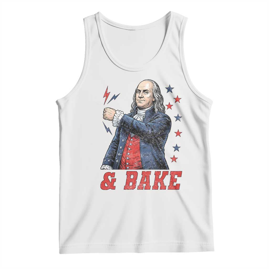 And Bake Funny Benjamin Franklin Patriotic Graphic Matching Tank Top Vintage Founding Father Distressed Stars and Lightning Bolts Dynamic Duo