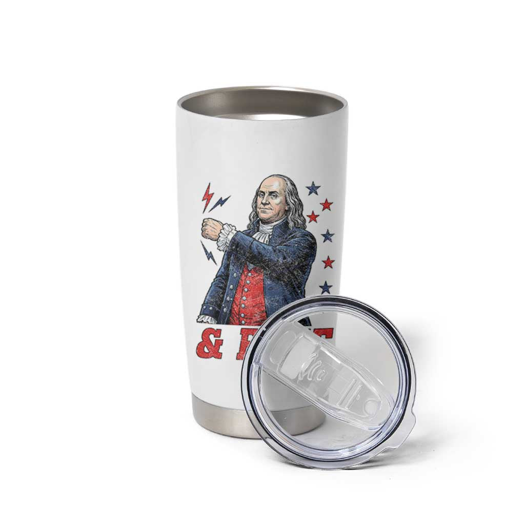 And Bake Funny Benjamin Franklin Patriotic Graphic Matching Tumbler Cup Vintage Founding Father Distressed Stars and Lightning Bolts Dynamic Duo