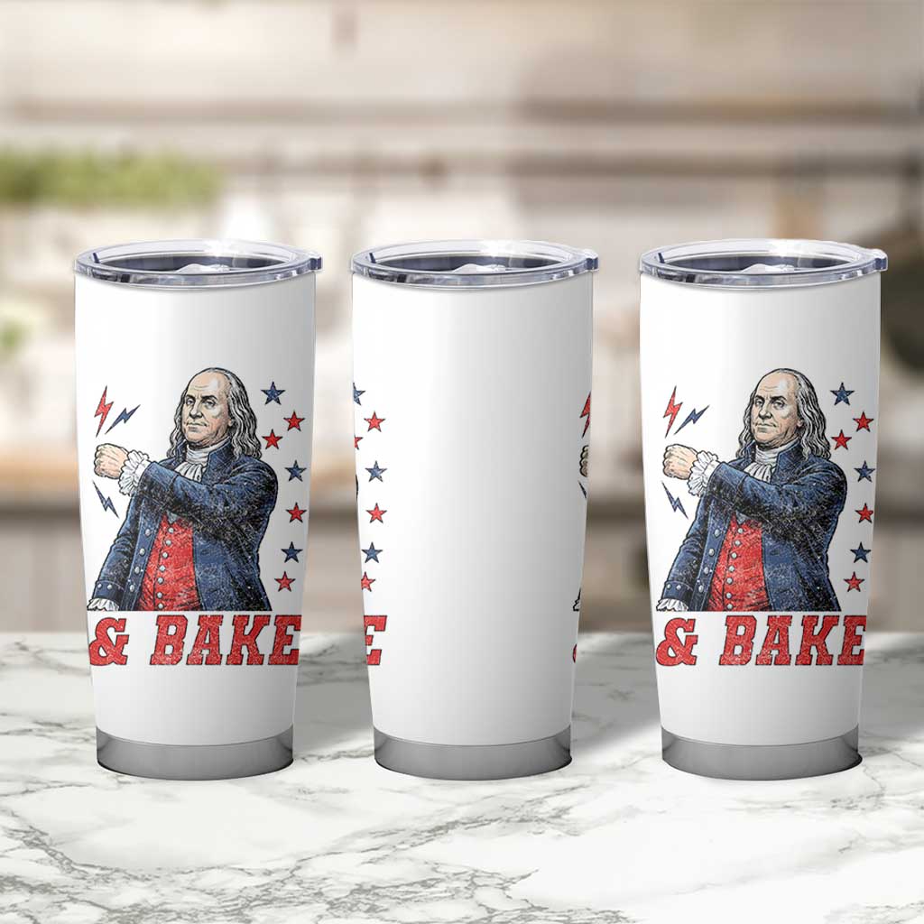 And Bake Funny Benjamin Franklin Patriotic Graphic Matching Tumbler Cup Vintage Founding Father Distressed Stars and Lightning Bolts Dynamic Duo