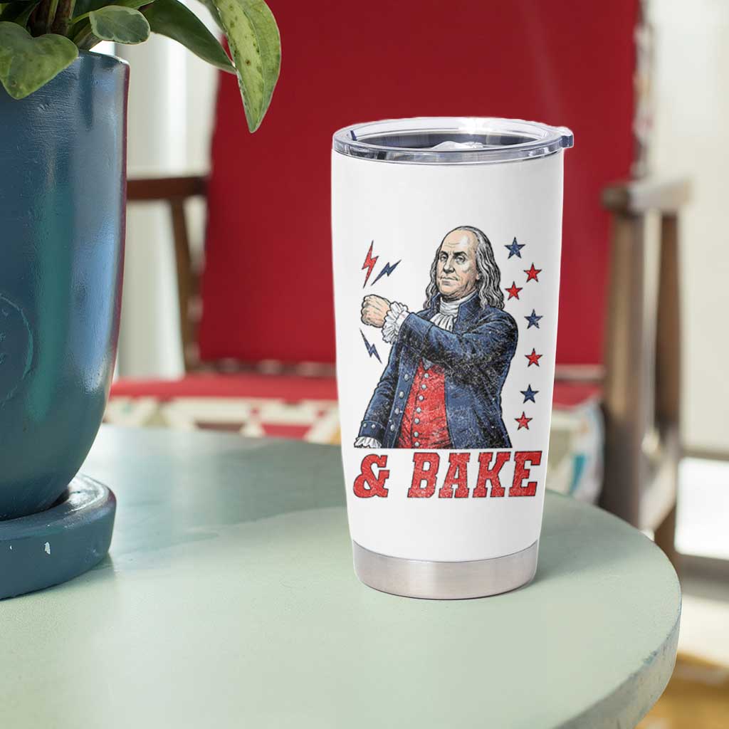 And Bake Funny Benjamin Franklin Patriotic Graphic Matching Tumbler Cup Vintage Founding Father Distressed Stars and Lightning Bolts Dynamic Duo